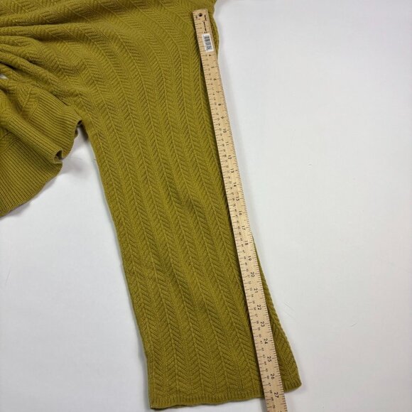 Sutton Studio Sweater Womens M Cashmere Chartreuse Cowl Neck Bell Sleeve Print - Picture 12 of 15